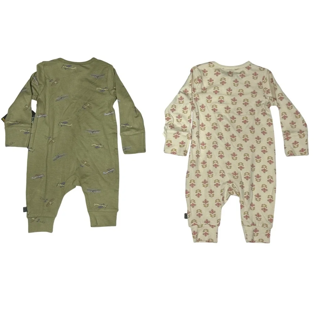 Modern Moments by Gerber Baby 4-Pack Sleep and Play Rompers 0-3M Viscose Blend